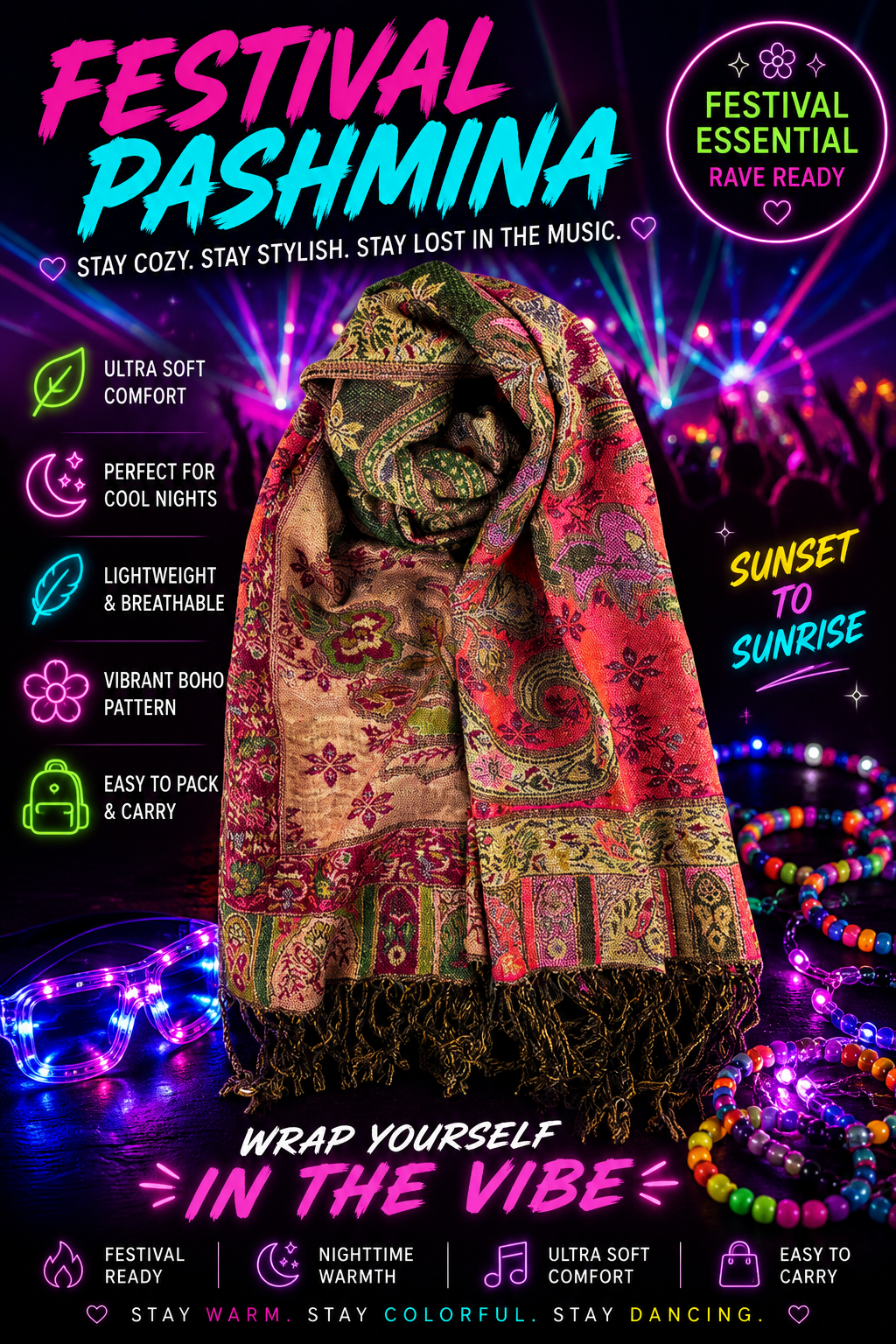 Sunset Mirage Pashmina