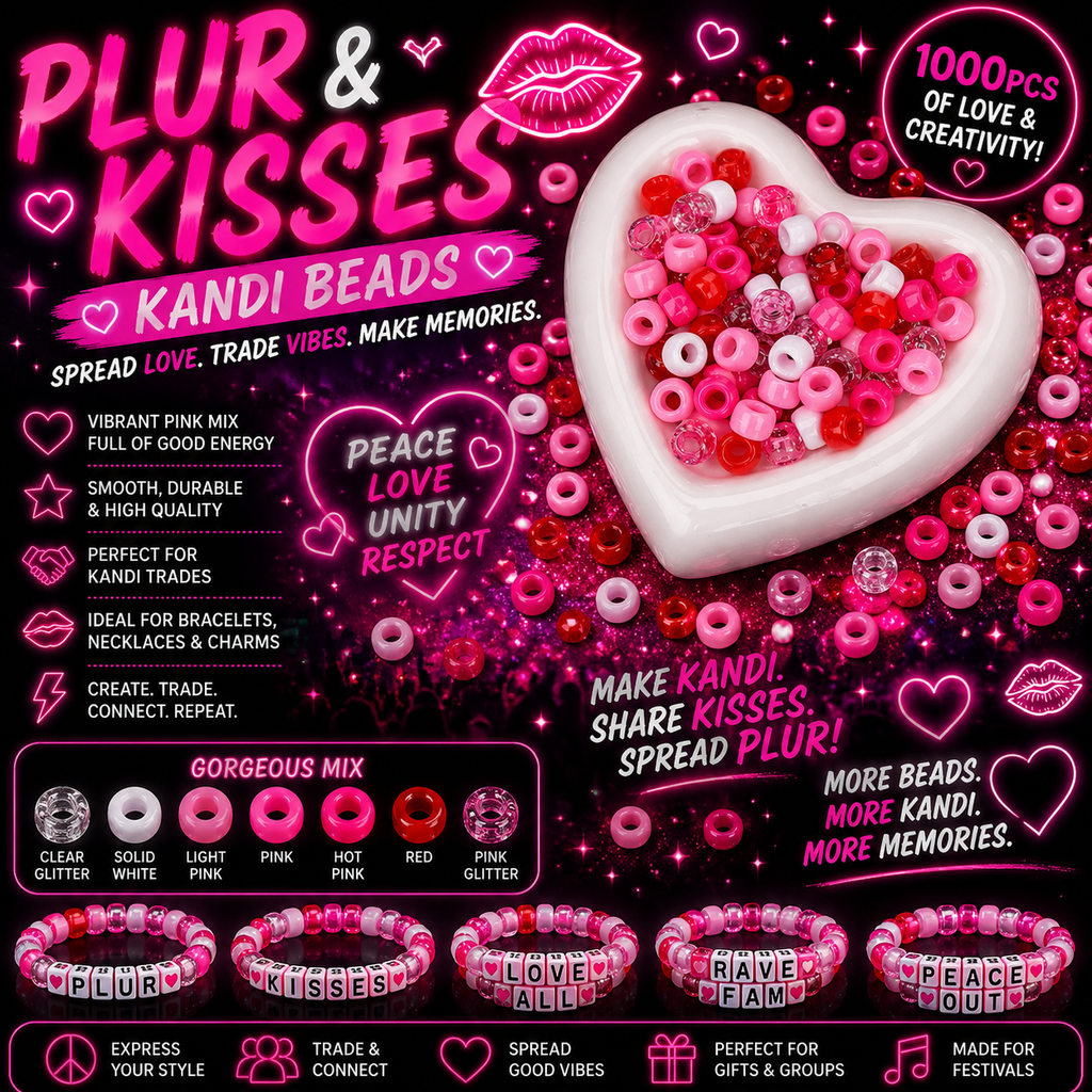 PLUR & Kisses Kandi Beads