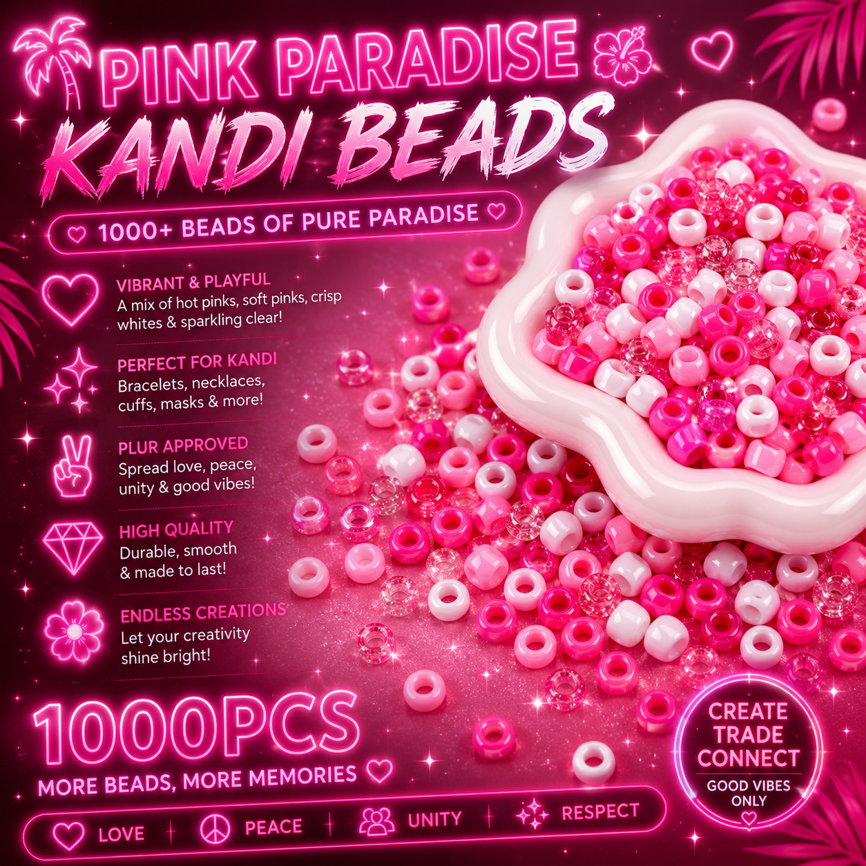 Pink Paradise Kandi Beads