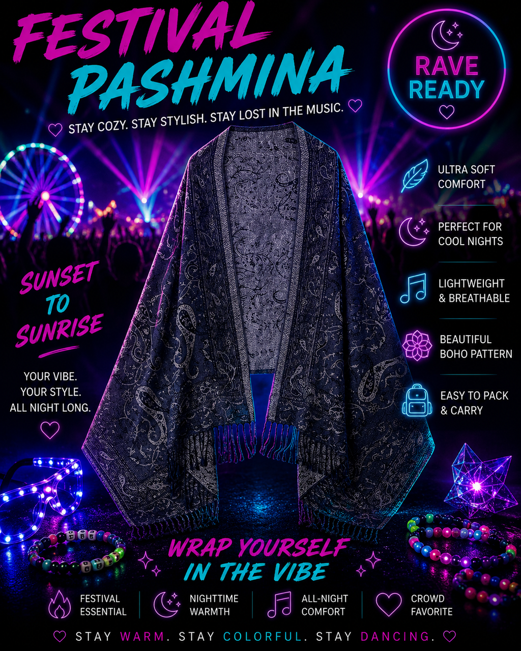 Celestial Tide Pashmina